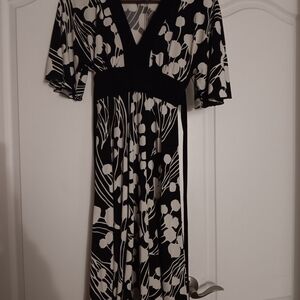 Elegant Black and White Floral Dress